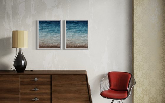 Serenity V diptych -  Framed