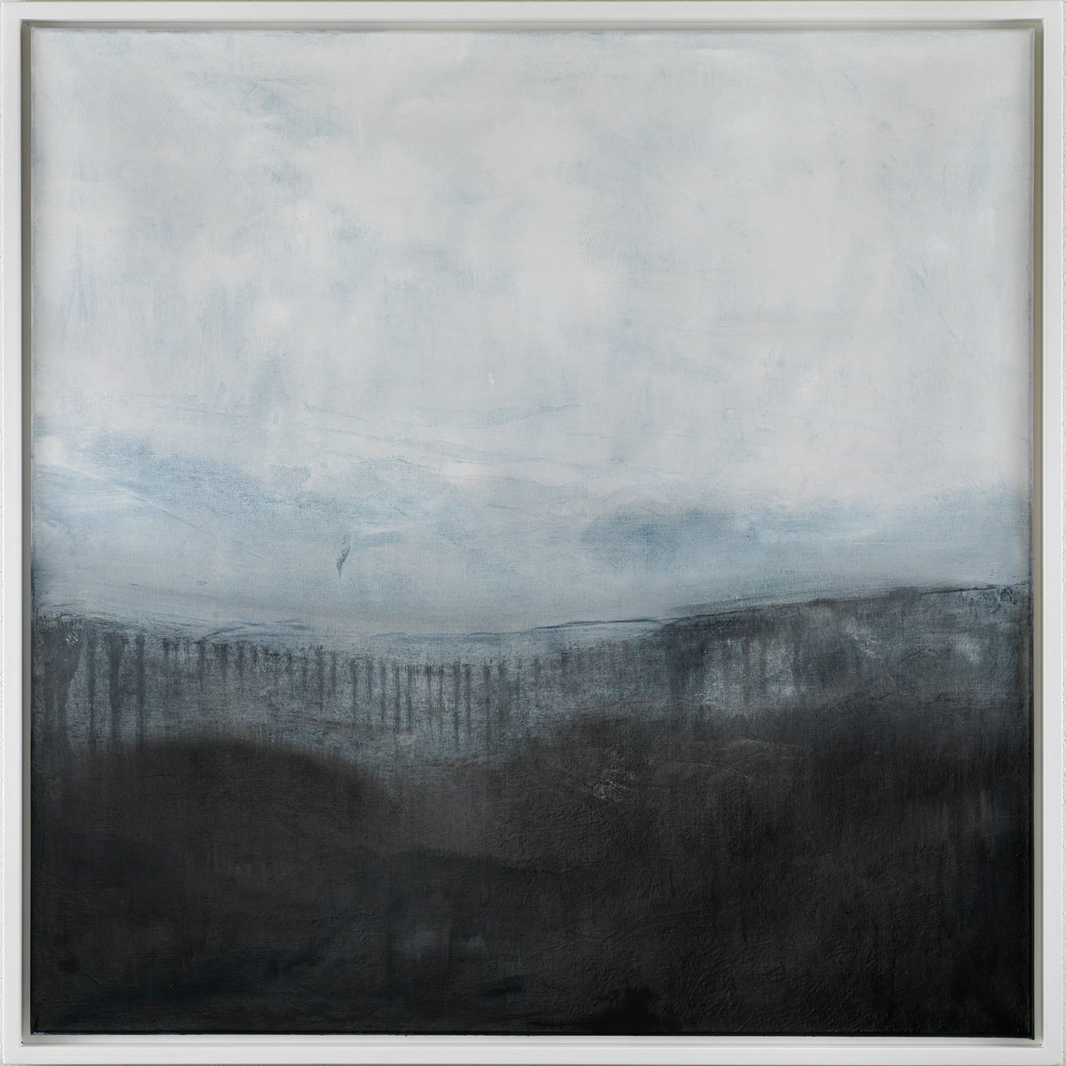 Abstract Landscape Oil Painting By Victoria Curling-Eriksson, 41 X 41", The Bridge, Original Artwork