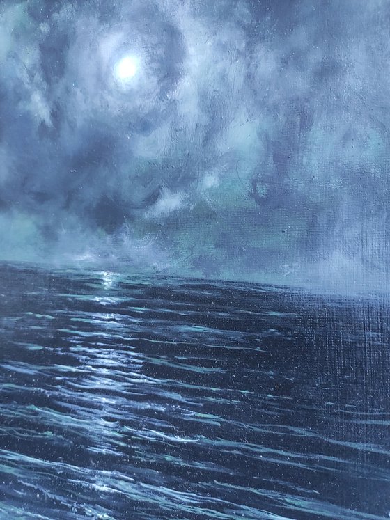 Moonlight Sonata - seascape oil painting Italy