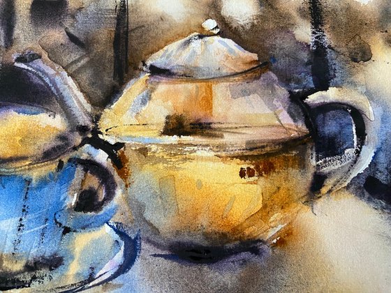 Tea for you - original watercolor still life
