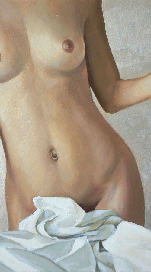 Nude with glass wine by Sergej Sologub