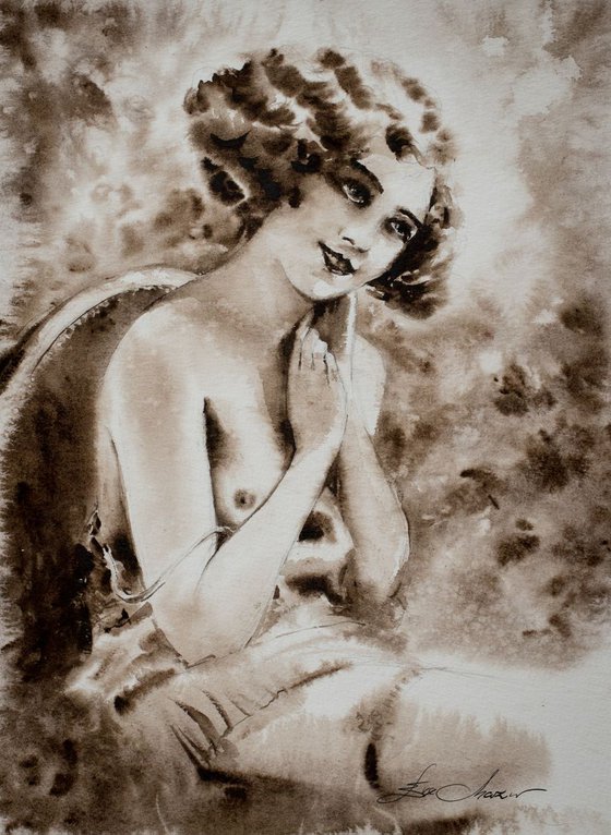 Lady . Vintage style.