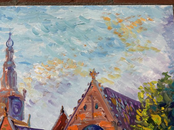 Old Church of Amsterdam Canal View