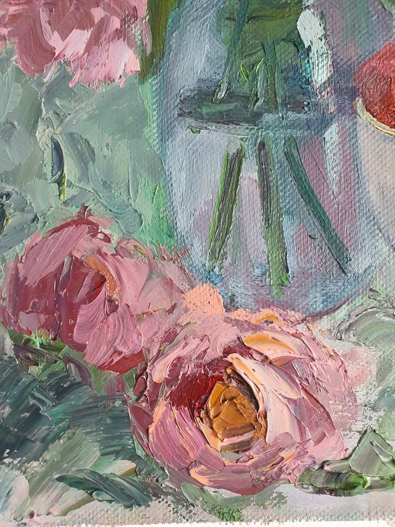 "Peonies with strawberries"