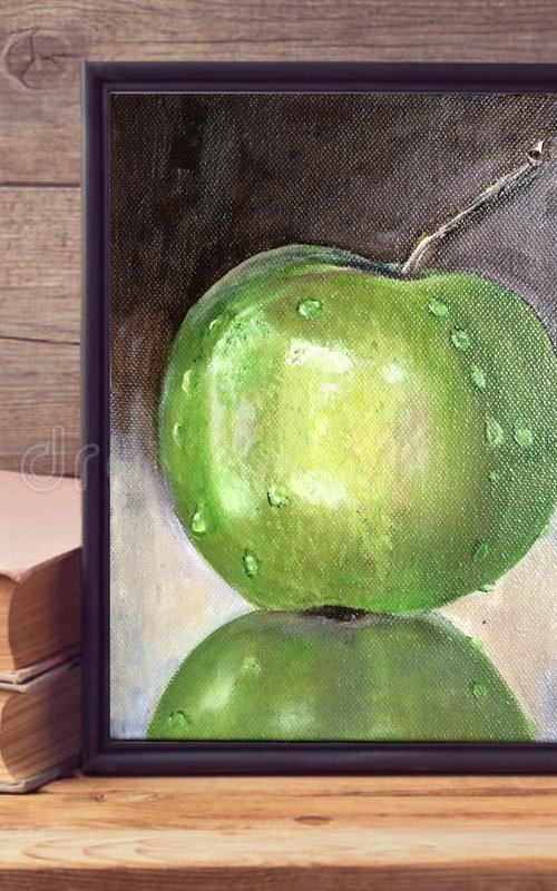 Ripe green Apple. Still life by Ira Whittaker