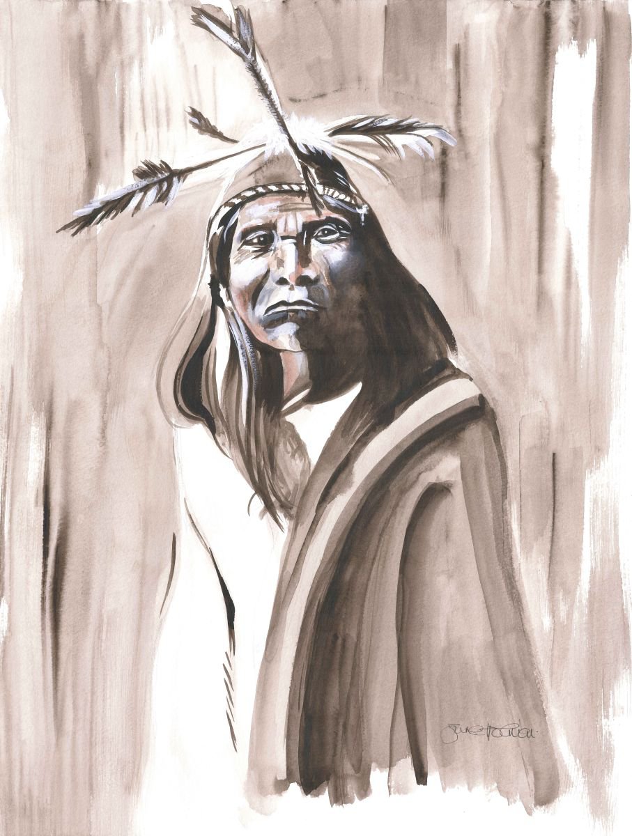 Whitchita Man, Native American. by June Holman