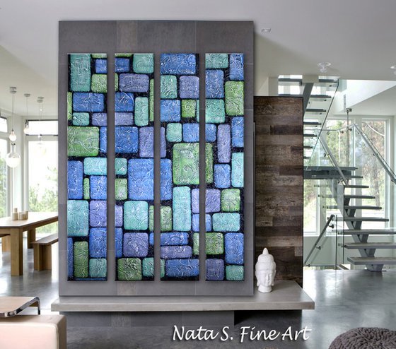 Fantastic Bricks - Large Abstract Textured Painting