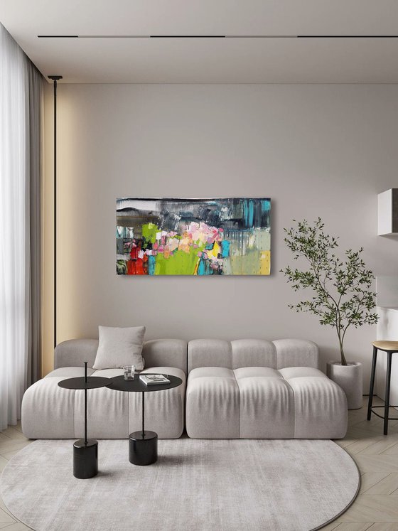 Flowers by the water.