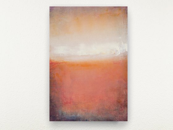 Sun Break 211105, orange sunset textured abstract