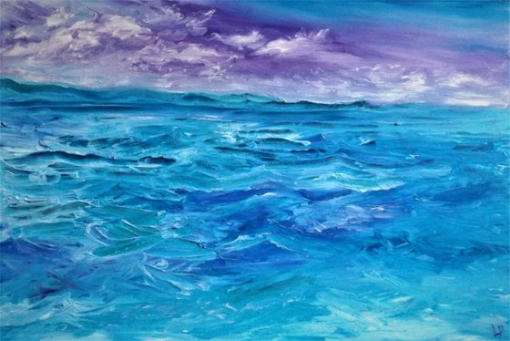 'All At Sea' - Seascape, Cloudscape, original sea painting