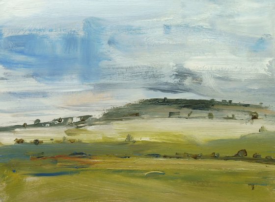 CLENT HILLS VIEW. Original Oil Painting. Landscape.