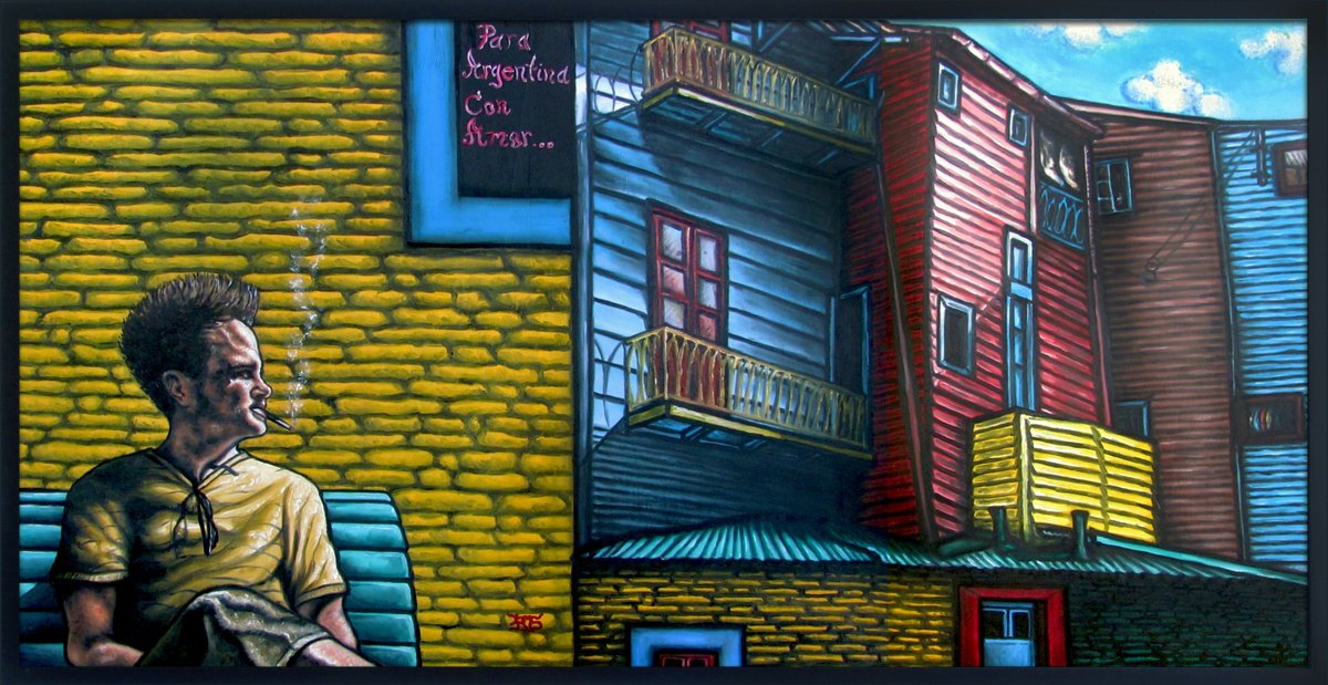 Urban And Pop Oil Painting , To Argentina With Love By Preston M. Smith (Pms), 49 X 25, Artwork For Sale On Artfinder