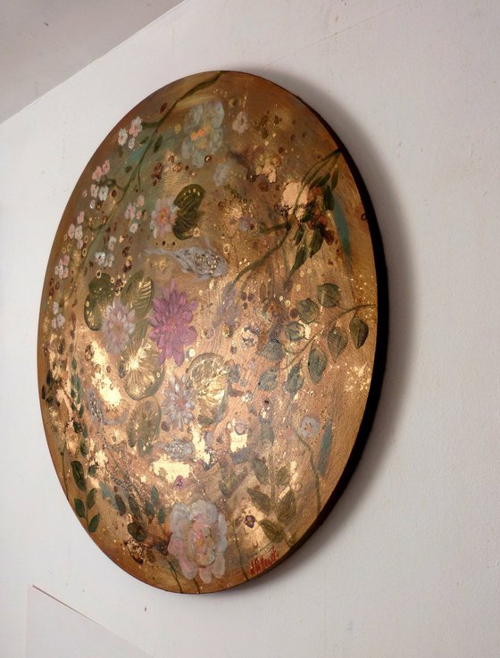 "Pond dance" 60cm round canvas