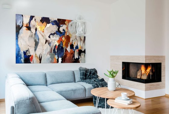 large-scale artwork, contemporary abstract painting on canvas