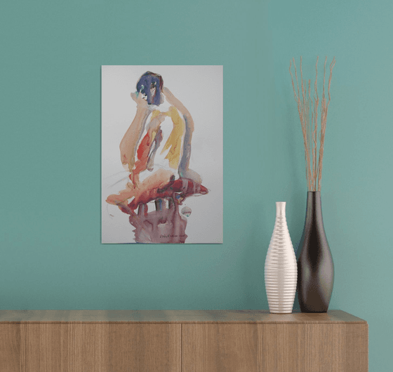 seated male nude