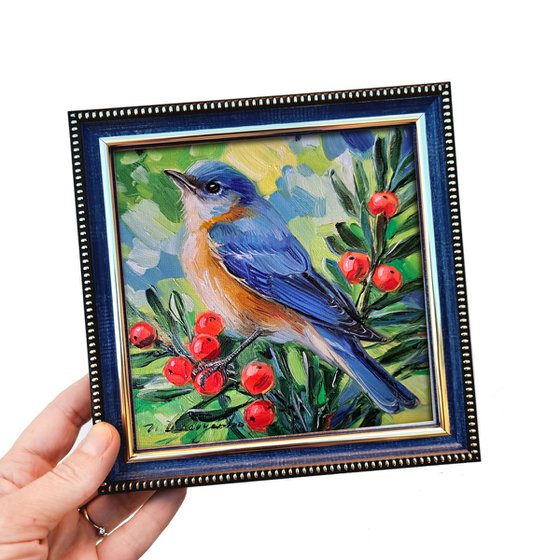 Bluebird bird painting