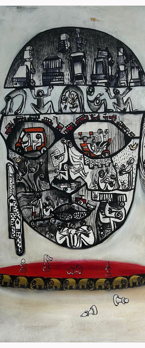 Architecture of Thoughts_48"X48" by Arundhati Pise