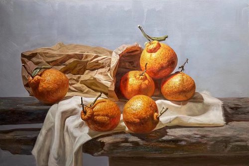 Still life:Oranges c168 by Kunlong Wang