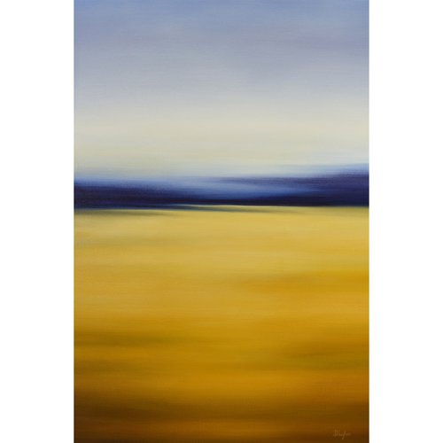Wheat Field - Colorful Abstract Landscape by Suzanne Vaughan
