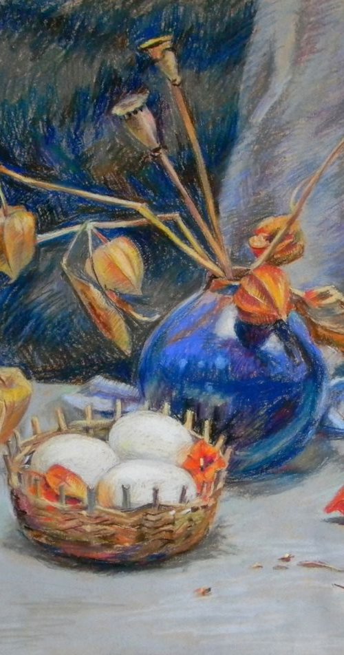 Blue vase by Liudmyla Chemodanova