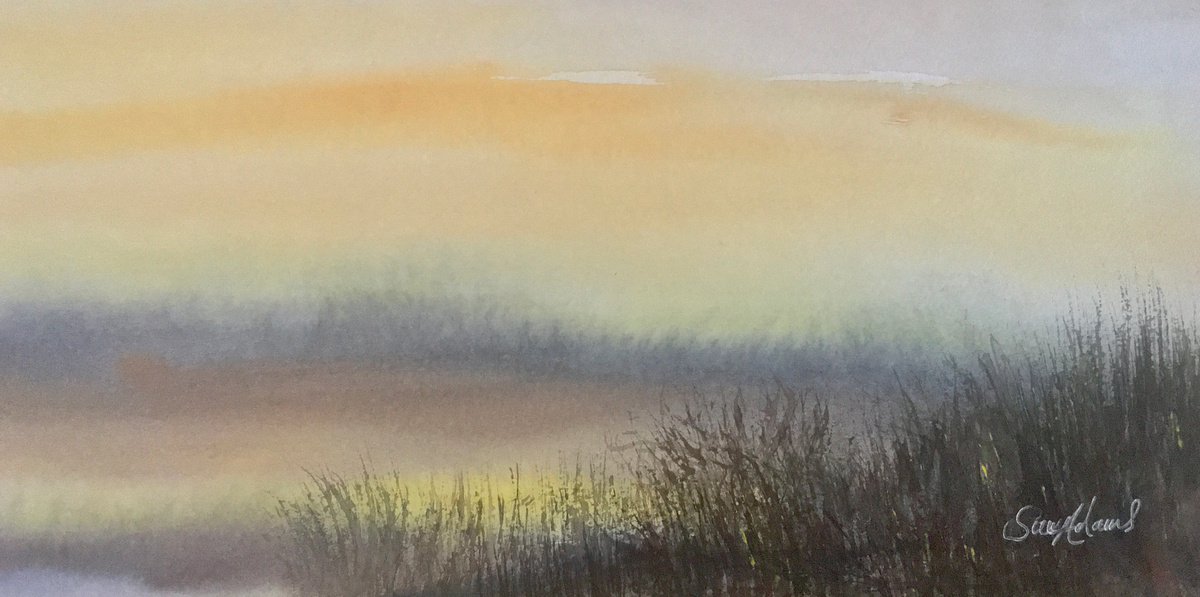 Peaceful dusk by Samantha Adams professional watercolorist