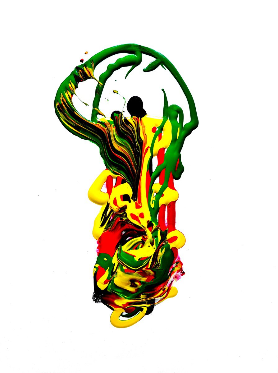 Expressive Abstract Acrylic Painting By Newel Hunter, 18 X 24", Origin, Original Artwork