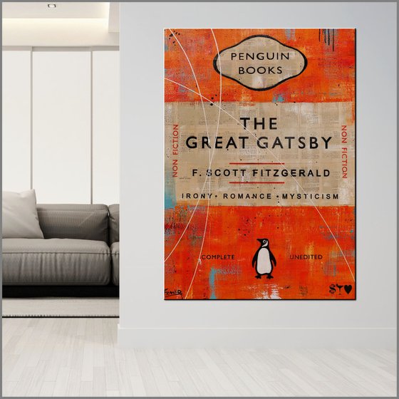 Penguins Gatsby 140cm x 100cm Book Page Urban Pop Art