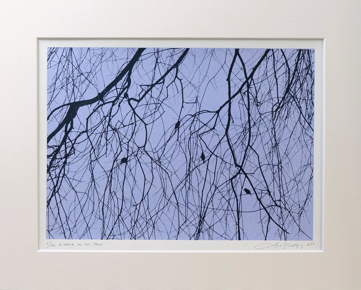 Animal Screenprint By Lene Bladbjerg, 20 X 16", A Walk In The Park, Original Artwork