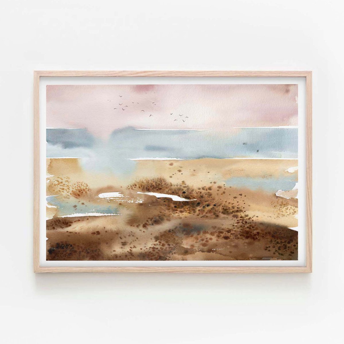 Abstract Watercolor Beach in Giclee by Anja Boban