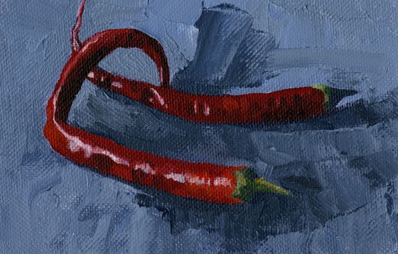 Two chillis - Framed