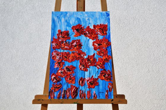 Poppies On Blue 1