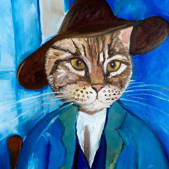 Troy The Cat  Little Peasant  inspired by  portrait  ( 1918) of Amedeo Clemente Modigliani