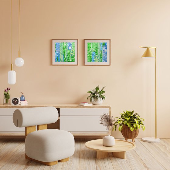 Set of 2 «Tropical Waterfall»