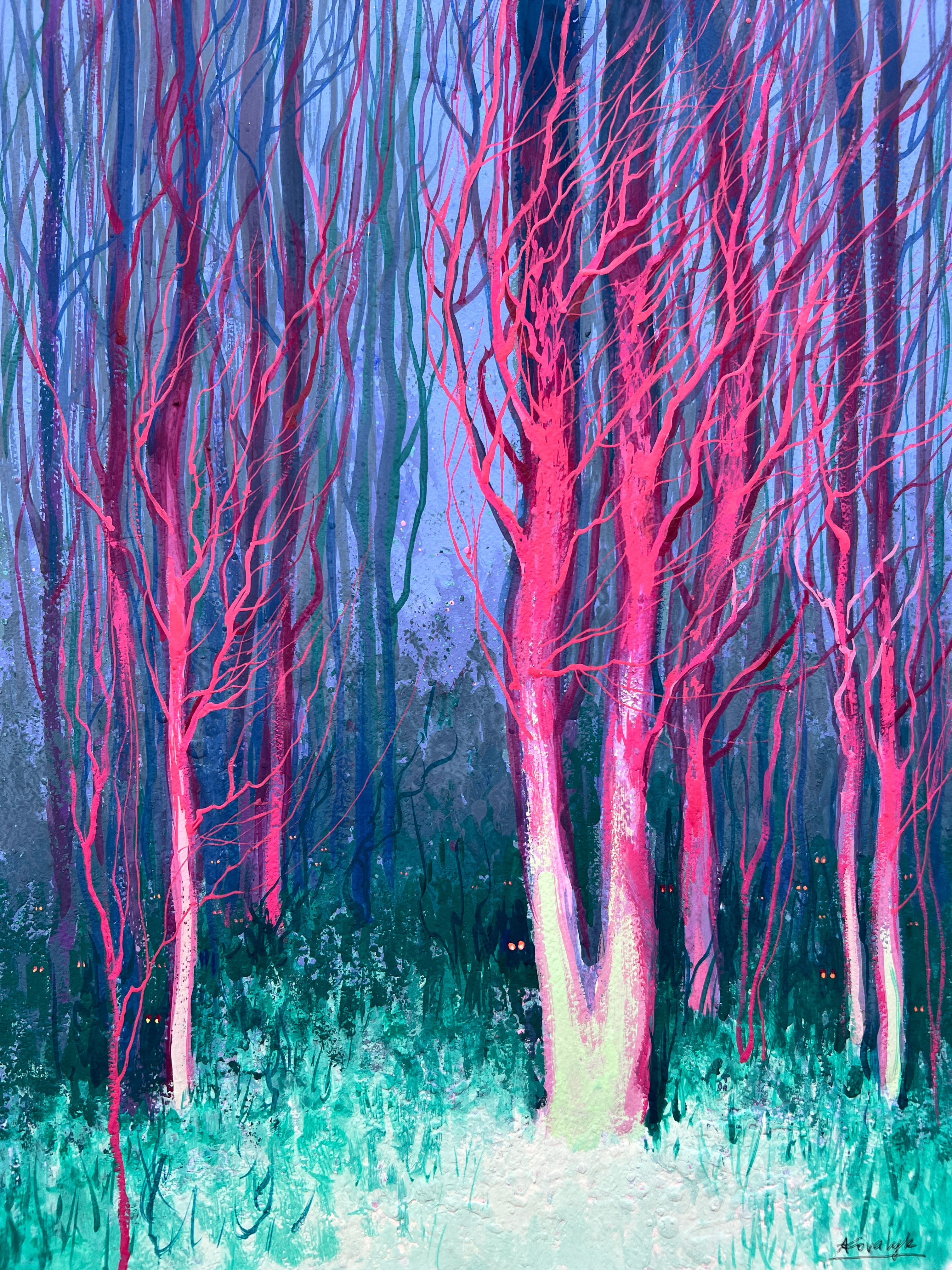 Impressionistic Landscape Painting By Andrii Kovalyk, 12 X 16, Forest Of Doubts & Hope, Original Artwork