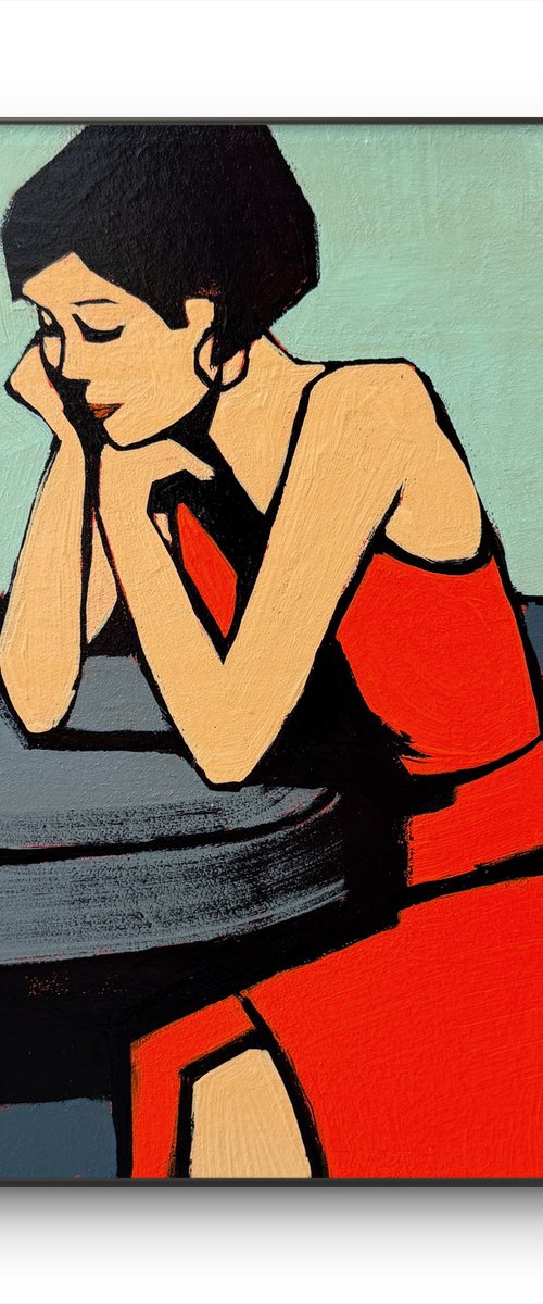 Lonely Whicky - Original Artwork 8x8in by Daria Baklykova