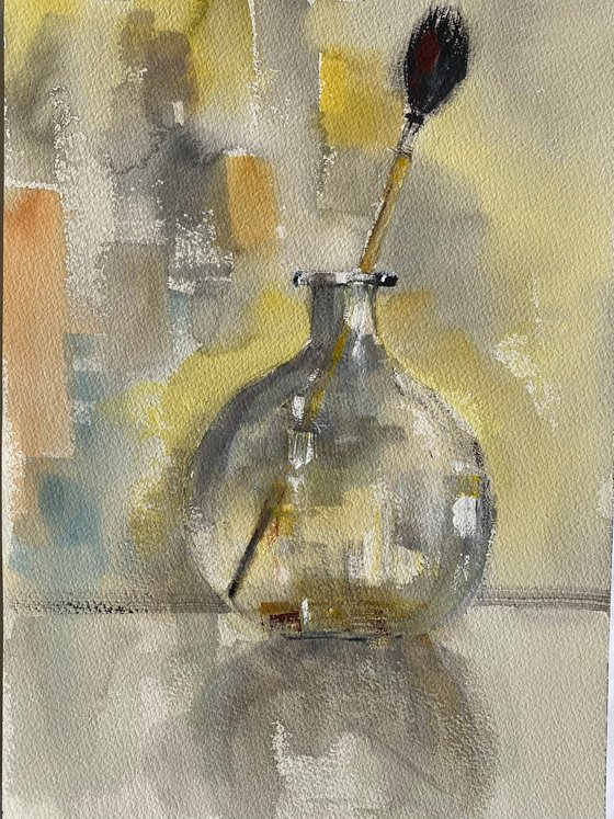 Brush and flask