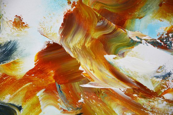 Feathers and foam - white, blue and teal abstract
