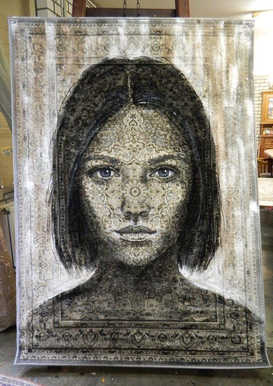 Aniek-painting on a carpet