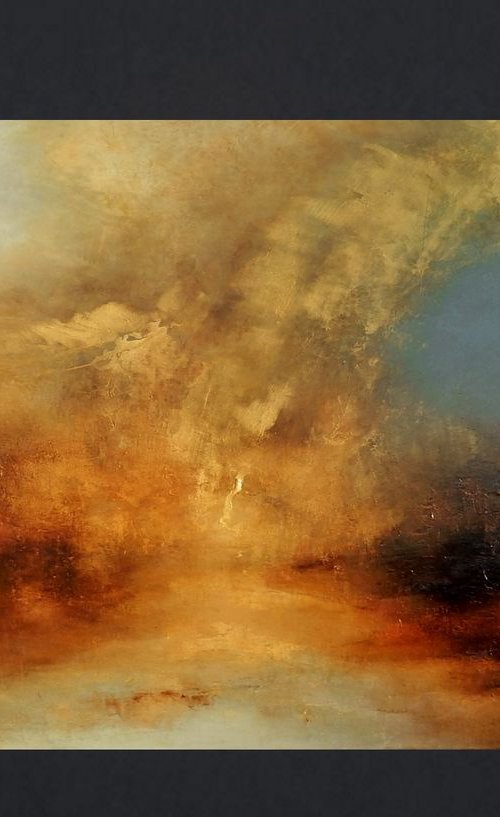 "My Way " gold, brown, copper large 100cm x 80cm x 2cm abstract painting by Olena Topliss