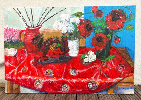 The Dragon and Red Kimono