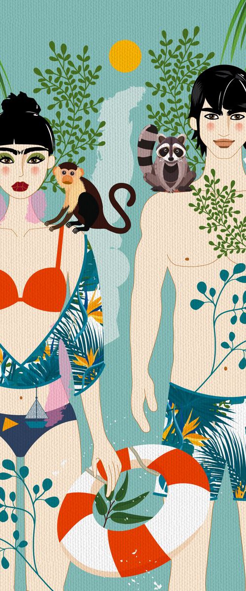 Swimmers - Summer - Art-Deco by Artemisia