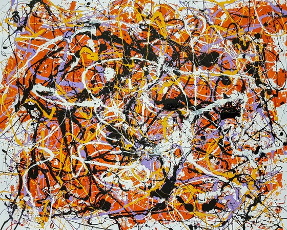 Nuba N-7 (H)106x(W)130 cm. Style of JACKSON POLLOCK. Abstract Expressionism Painting