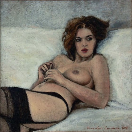 Nude, oil on canvas, 31 x 31 cm, 2018