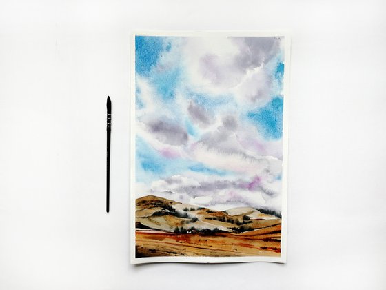 Clouds landscape painting