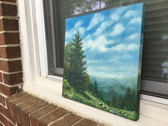 TENNESSEE HILLS - oil 12X12 (SOLD)