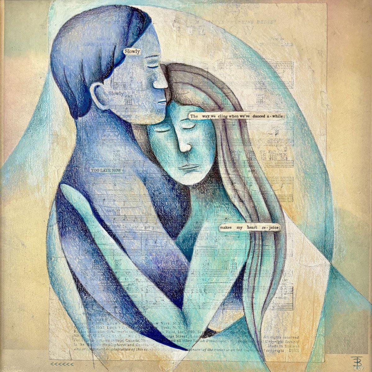 Geometric Portrait Pencil Drawing By Tiffany Budd, 16 X 16", When We