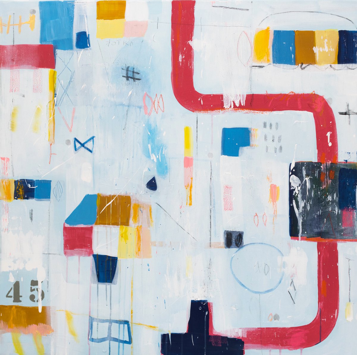 Geometric Painting , Streets 02 By Duealberi, 39 X 39, Artwork For Sale On Artfinder