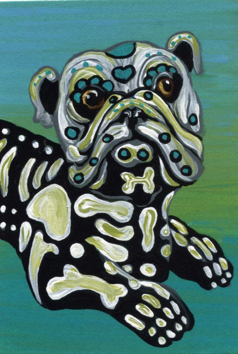 Day of the Dead English Bulldog by Carla Smale