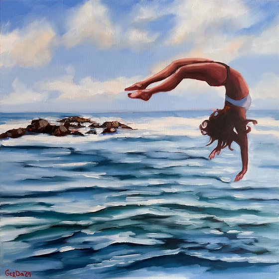 Jumping in Ocean