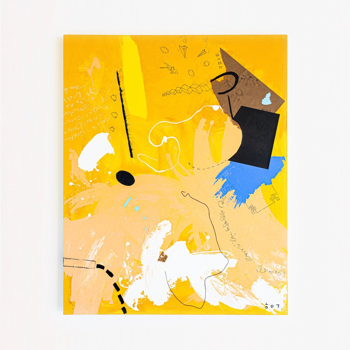 A black dot in a yellow space (40x50 | 101x127 cm) by Hyunah Kim